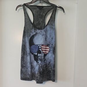 Rock & Republic Black and Gray Patterned Top